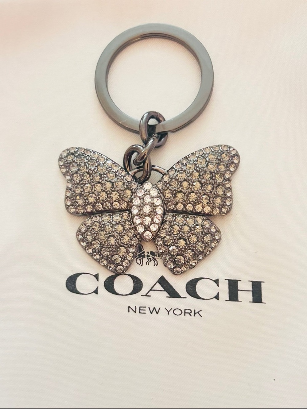 EXTREMELY RARE Vintage Coach Y2K Crystal Butterfly Keychain/ Bag Charm - Picture 3 of 13